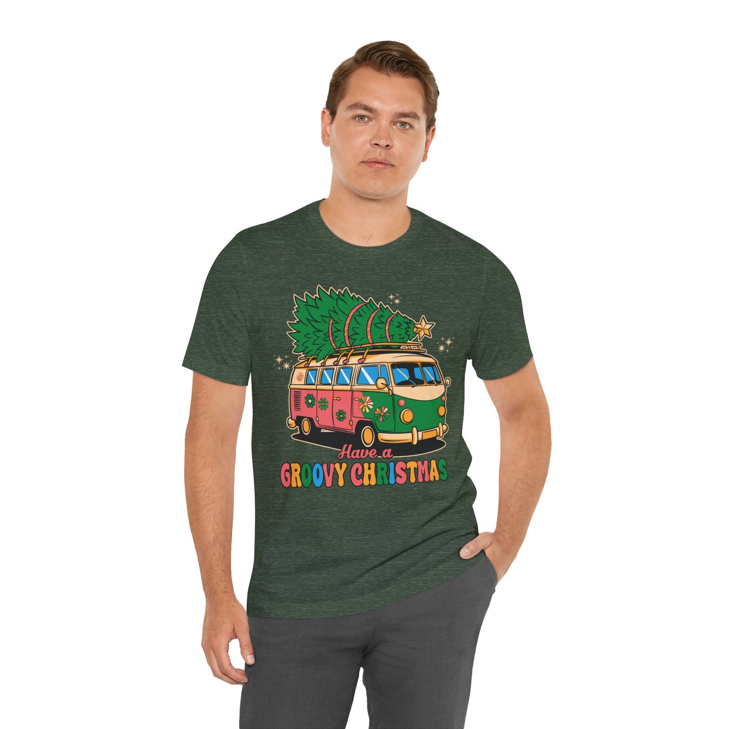 Have a Groovy Christmas - Vintage Van with Tree Shirt