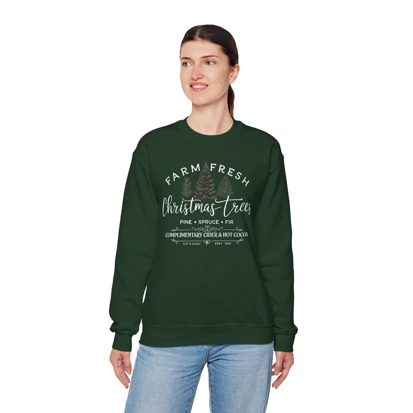 Farm Fresh Christmas Trees Crewneck Sweatshirt