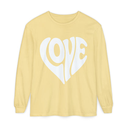 Love Heart Long Sleeve T-Shirt - Unisex Cozy Valentine's Day Gift