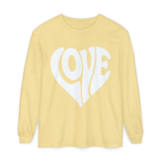 Love Heart Long Sleeve T-Shirt - Unisex Cozy Valentine's Day Gift