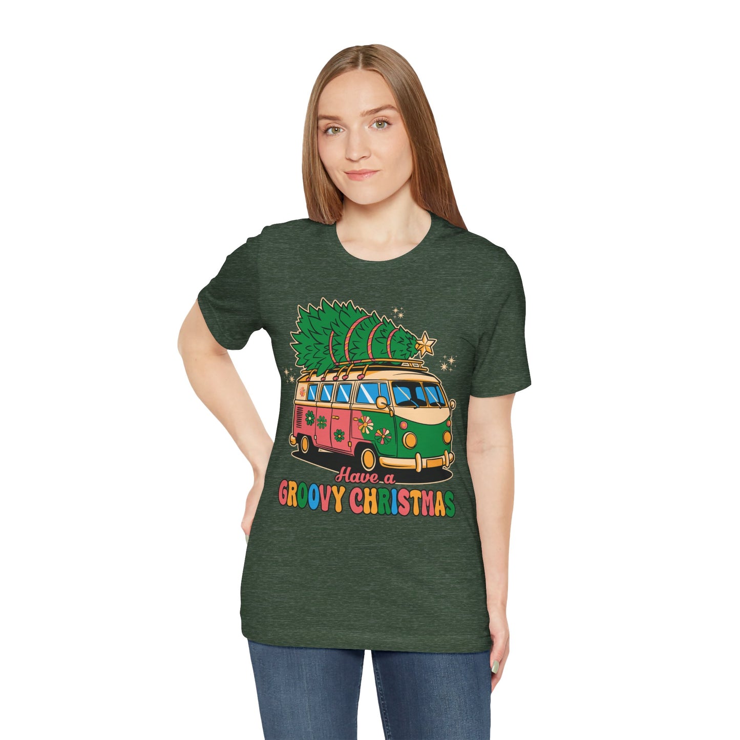 Have a Groovy Christmas - Vintage Van with Tree Shirt