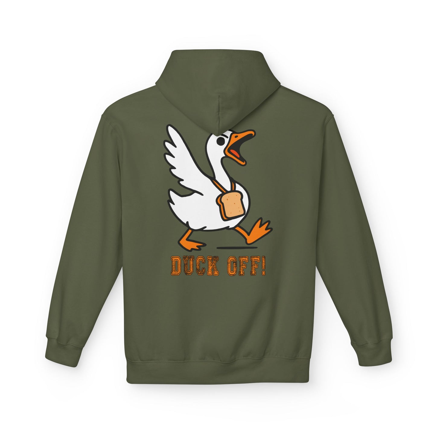 Duck Off Funny Hoodie - Unisex Fleece Pullover for Animal Lovers