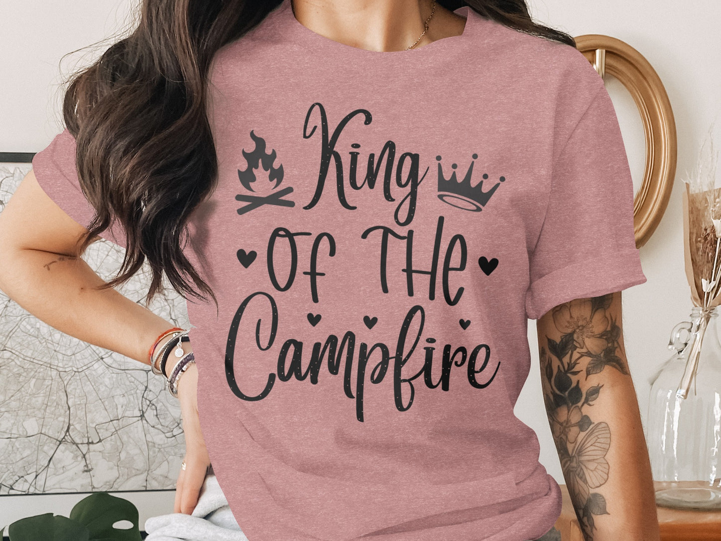King Of The Campfire With Campfire and Crown T-Shirt T-Shirt - Outdoor & Adventure Collection - Mile Marker 16 Gear by Cloud 16 Clothing Co.