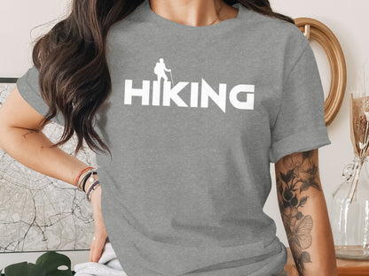Hiking Above the Word Hiking Design Graphic T-Shirt T-Shirt - Outdoor & Adventure Collection - Mile Marker 16 Gear by Cloud 16 Clothing Co.
