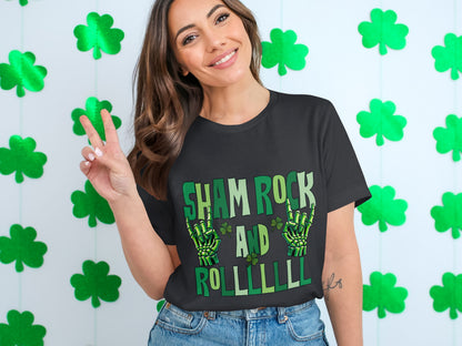 Shamrock and Roll Graphic Tee for St. Patrick's Day
