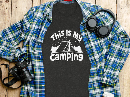 This Is My Camping Tent Outdoor Adventure Graphic T-Shirt T-Shirt - Outdoor & Adventure Collection - Mile Marker 16 Gear by Cloud 16 Clothing Co.