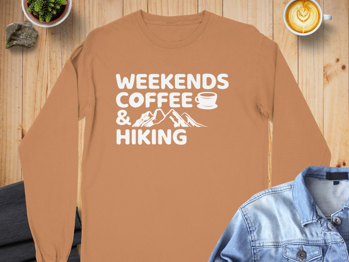 Weekends Coffee and Hiking Long Sleeve Shirt