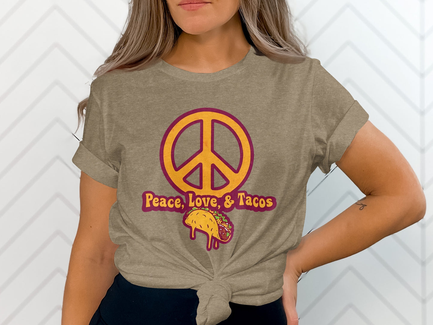 Peace Love and Tacos Graphic Tee Shirt