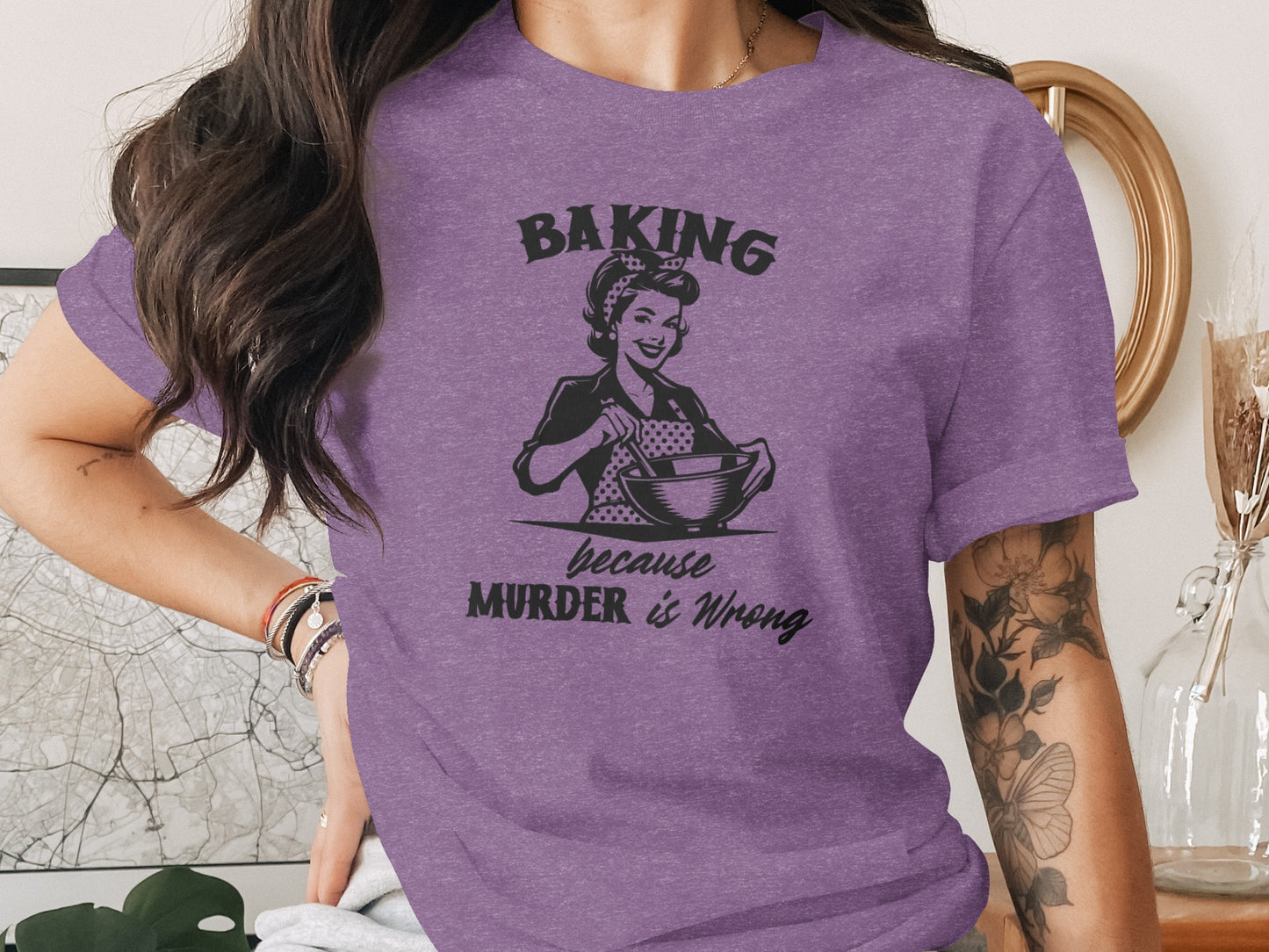 Baking Because Murder is Wrong Funny Shirt