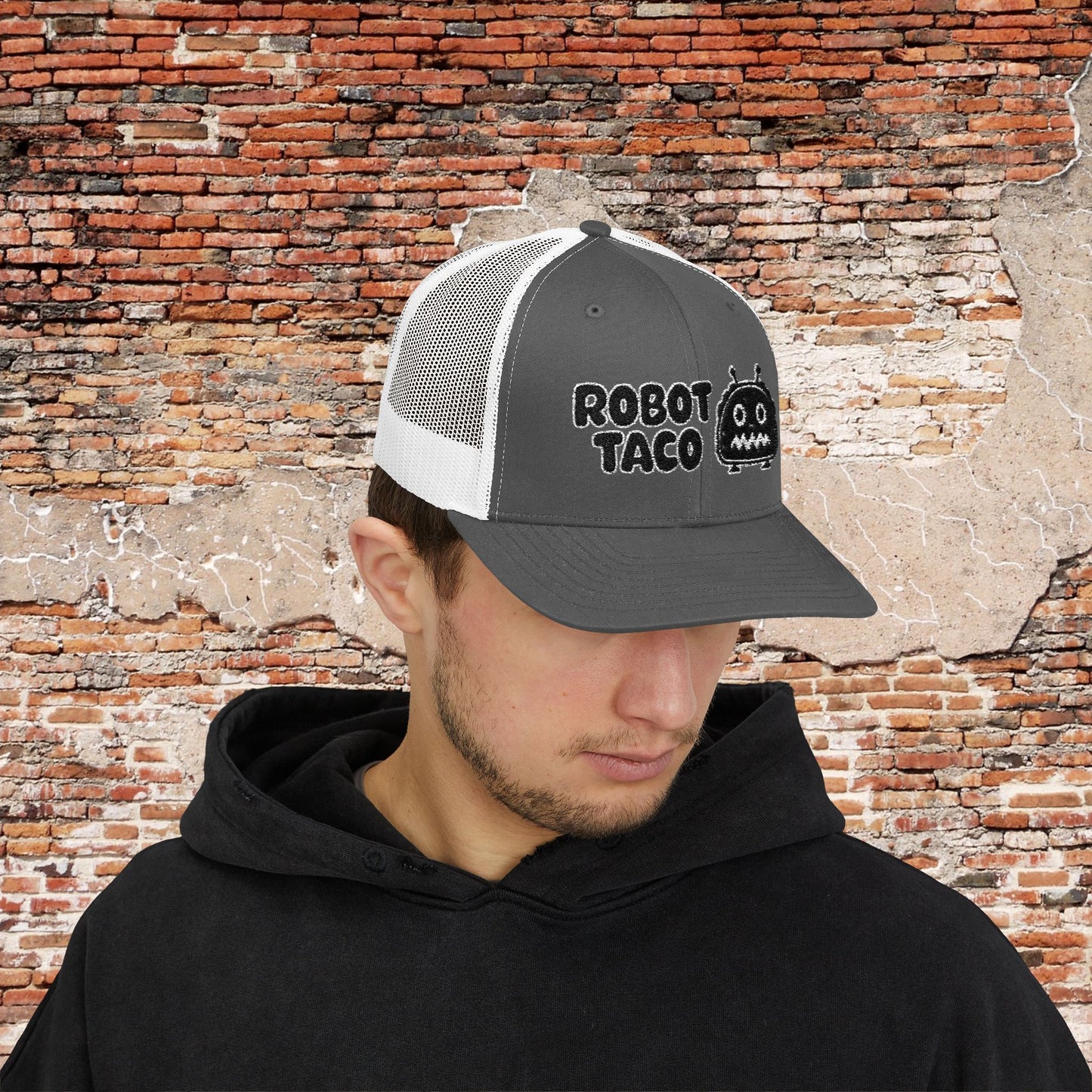 Robot Taco Snapback Trucker Cap - Fun Mesh Hat for Taco Lovers