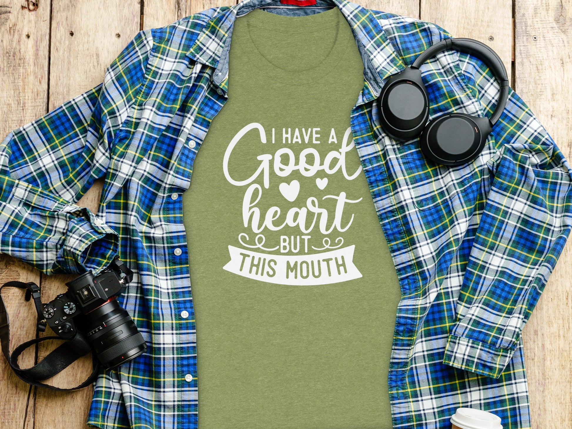 I Have A Good Heart But This Mouth Graphic Tee Product