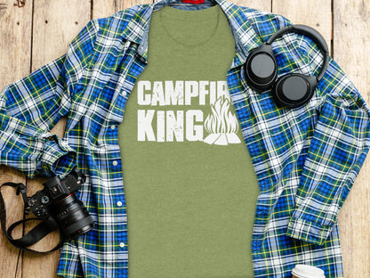 Campfire King Flames Graphic Outdoors Adventure T-Shirt T-Shirt - Outdoor & Adventure Collection - Mile Marker 16 Gear by Cloud 16 Clothing Co.