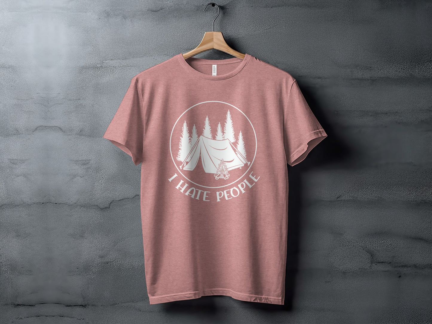 I Hate People Camping Tent Trees Graphic Illustration T-Shirt T-Shirt - Outdoor & Adventure Collection - Mile Marker 16 Gear by Cloud 16 Clothing Co.