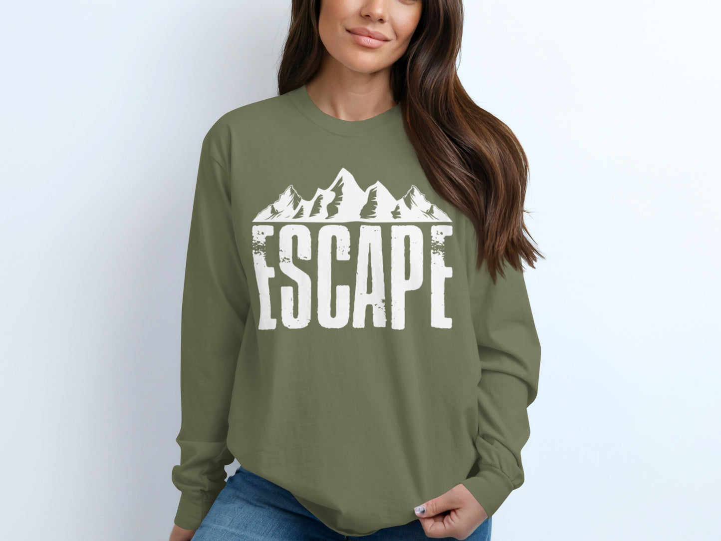 Escape Mountains Graphic Long Sleeve Shirt