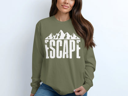 Escape Mountains Graphic Long Sleeve Shirt