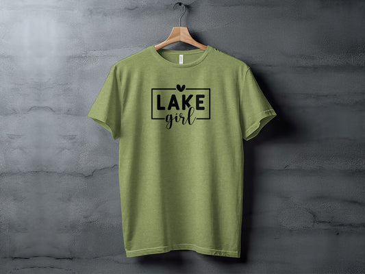 Lake Girl Simple Vector Design Heart Above Graphic T-Shirt T-Shirt - Outdoor & Adventure Collection - Mile Marker 16 Gear by Cloud 16 Clothing Co.