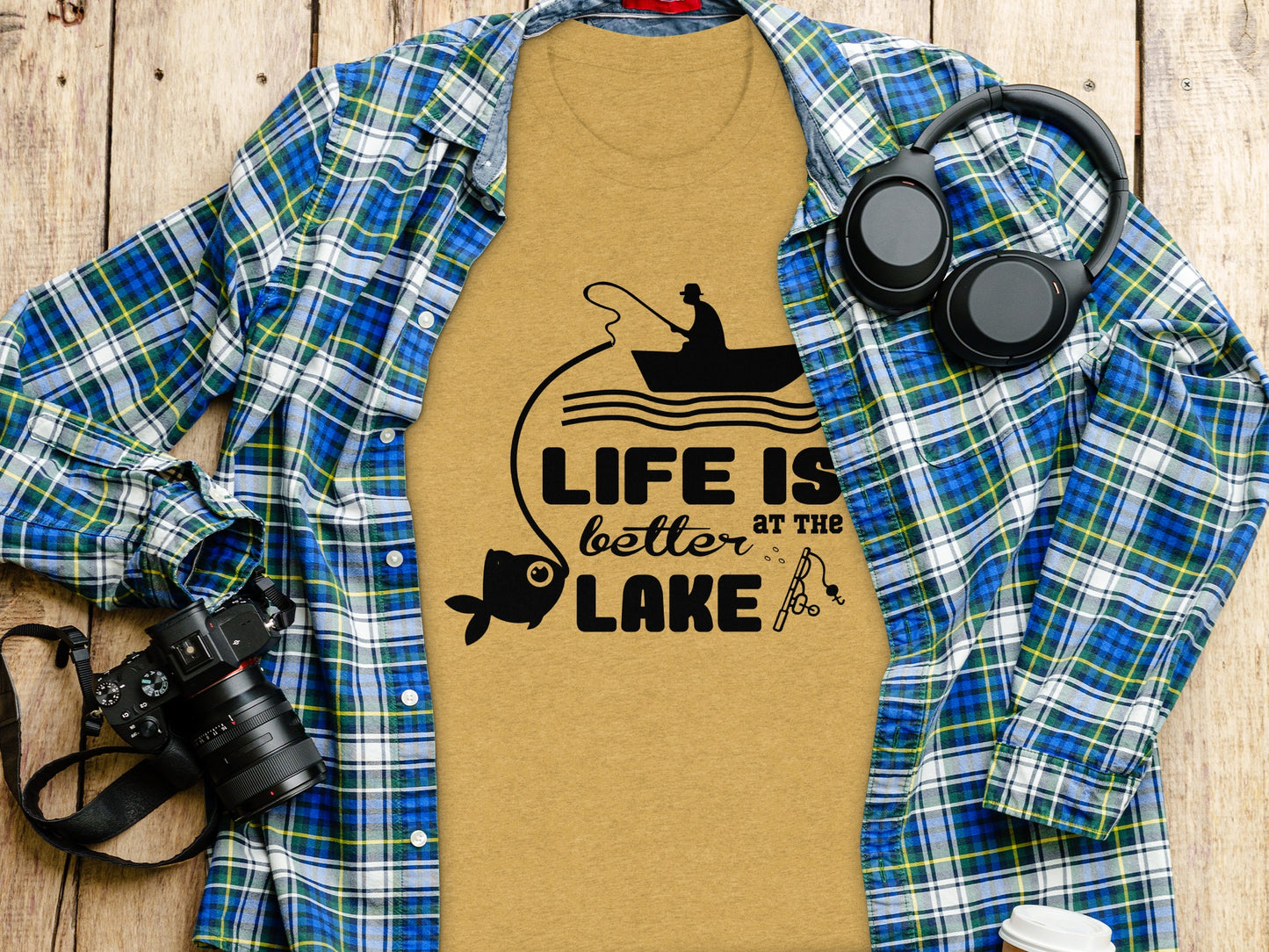Life Is Better At The Lake Fishing Adventure Graphic T-Shirt T-Shirt - Outdoor & Adventure Collection - Mile Marker 16 Gear by Cloud 16 Clothing Co.