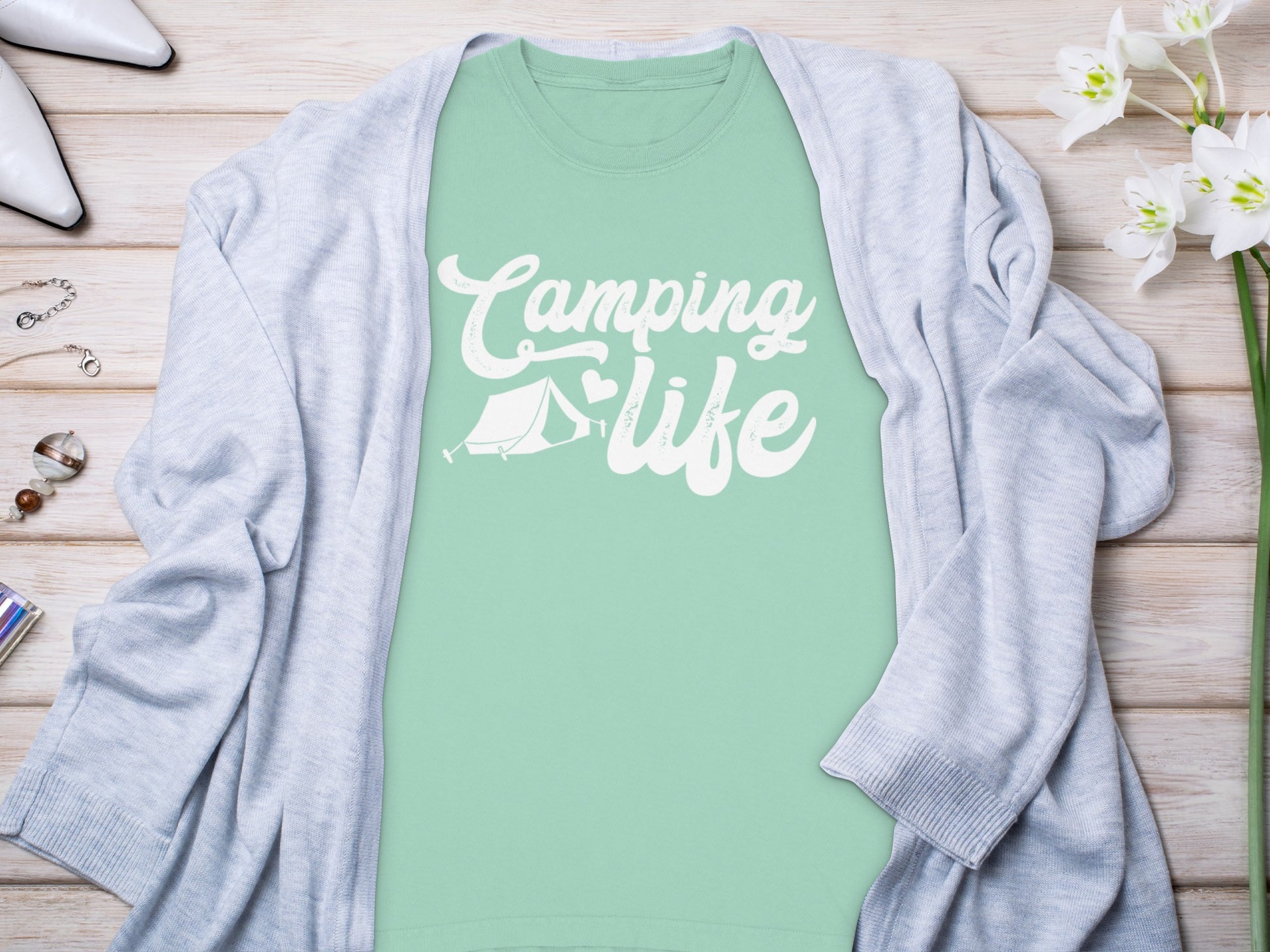 Camping Life Tent Design Shirt for Outdoor Enthusiasts