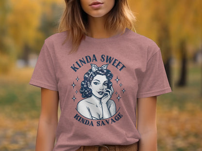 Kinda Sweet Kinda Savage Graphic Tee For Women