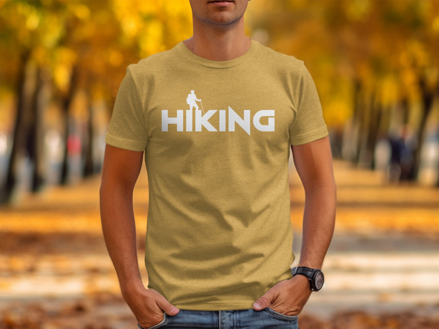 Hiking Above the Word Hiking Design Graphic T-Shirt T-Shirt - Outdoor & Adventure Collection - Mile Marker 16 Gear by Cloud 16 Clothing Co.