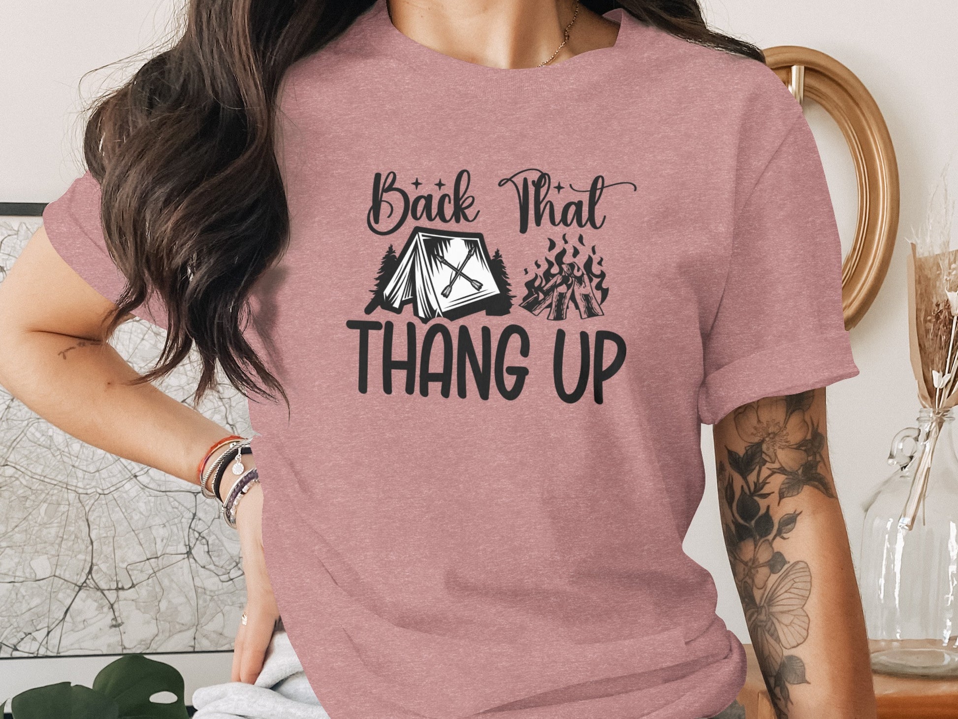 Back That Thang Up Camping Outdoors Tent Fire T-Shirt T-Shirt - Outdoor & Adventure Collection - Mile Marker 16 Gear by Cloud 16 Clothing Co.