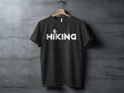 Hiking Above the Word Hiking Design Graphic T-Shirt T-Shirt - Outdoor & Adventure Collection - Mile Marker 16 Gear by Cloud 16 Clothing Co.