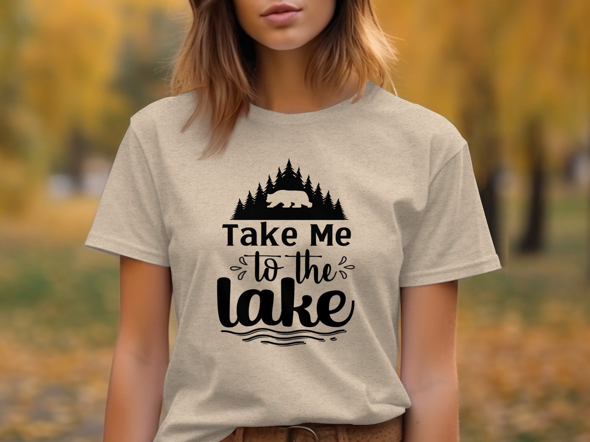 Take Me To the Lake Bear and Trees Design T-Shirt T-Shirt - Outdoor & Adventure Collection - Mile Marker 16 Gear by Cloud 16 Clothing Co.