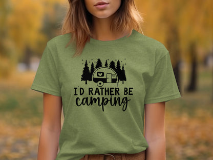 Id Rather Be Camping Nature Adventure Graphic Design T-Shirt T-Shirt - Outdoor & Adventure Collection - Mile Marker 16 Gear by Cloud 16 Clothing Co.