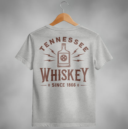Tennessee Whiskey Bottle Since 1866 Graphic T-Shirt T-shirt - Scrappy Malone's Bar 100-Proof Humor - Cloud 16 Clothing Co.