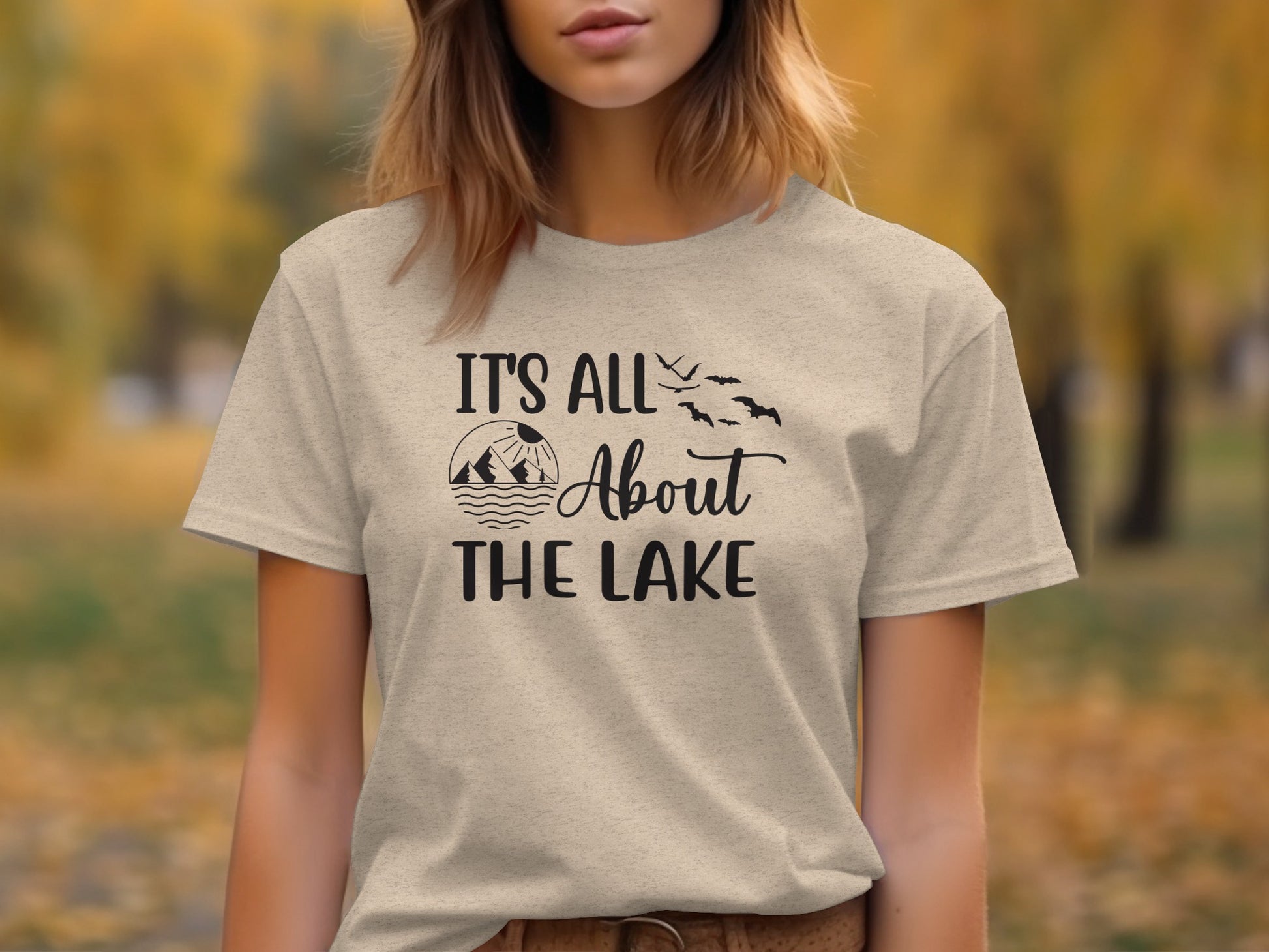 It's All About The Lake Mountain and Birds Graphic T-Shirt T-Shirt - Outdoor & Adventure Collection - Mile Marker 16 Gear by Cloud 16 Clothing Co.