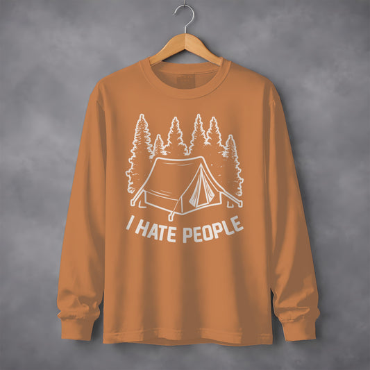 I Hate People Camping Tent and Trees Graphic Shirt