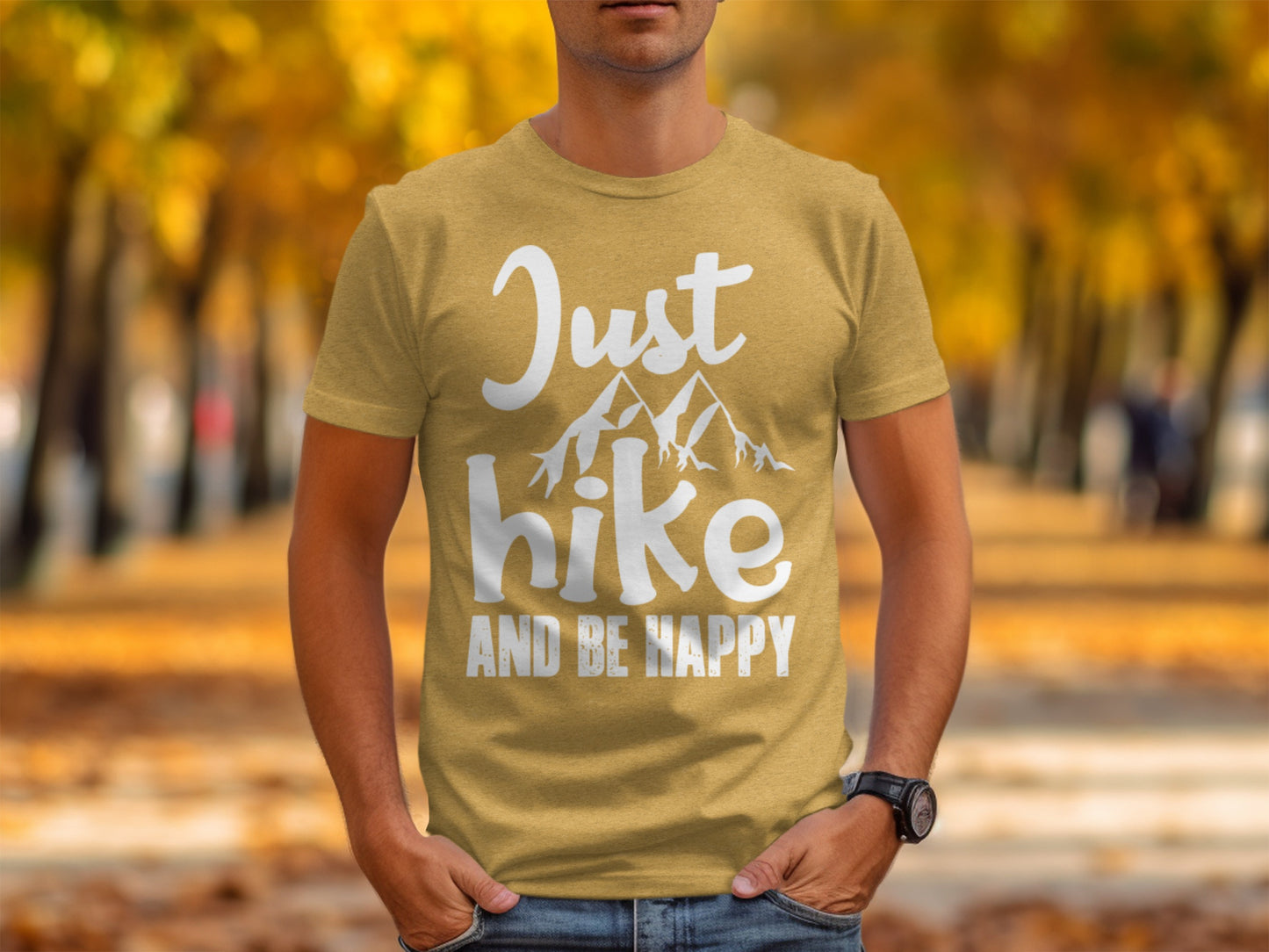 Just Hike Mountains And Be Happy Mountain Lover T-Shirt T-Shirt - Outdoor & Adventure Collection - Mile Marker 16 Gear by Cloud 16 Clothing Co.