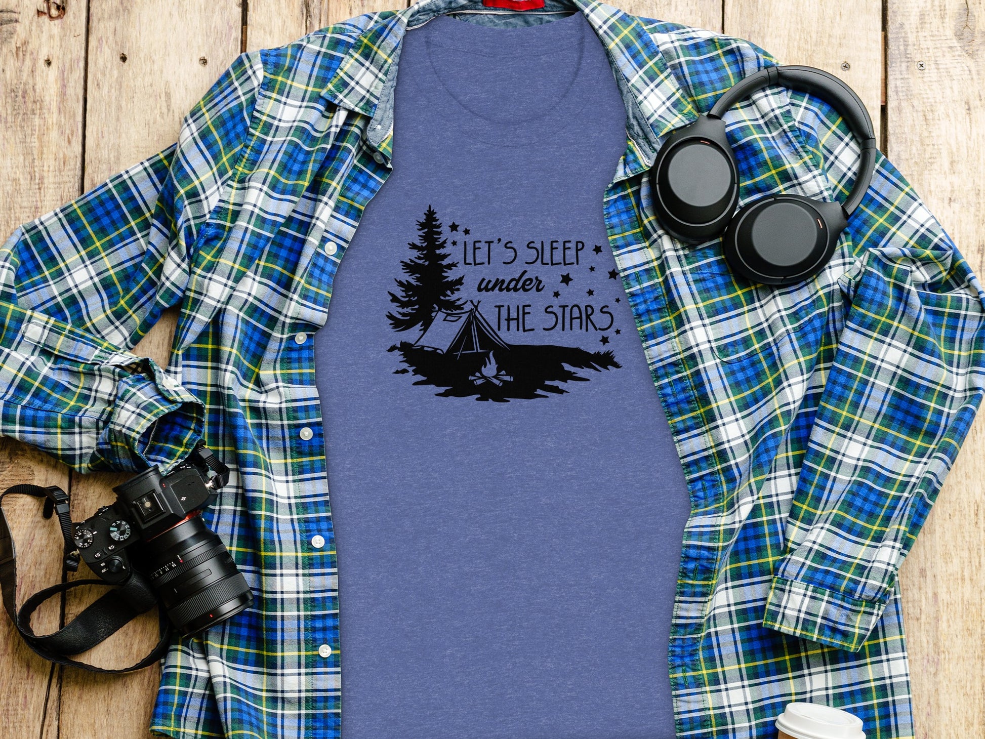 Let's Sleep Under The Stars Adventure Camping T-Shirt T-Shirt - Outdoor & Adventure Collection - Mile Marker 16 Gear by Cloud 16 Clothing Co.