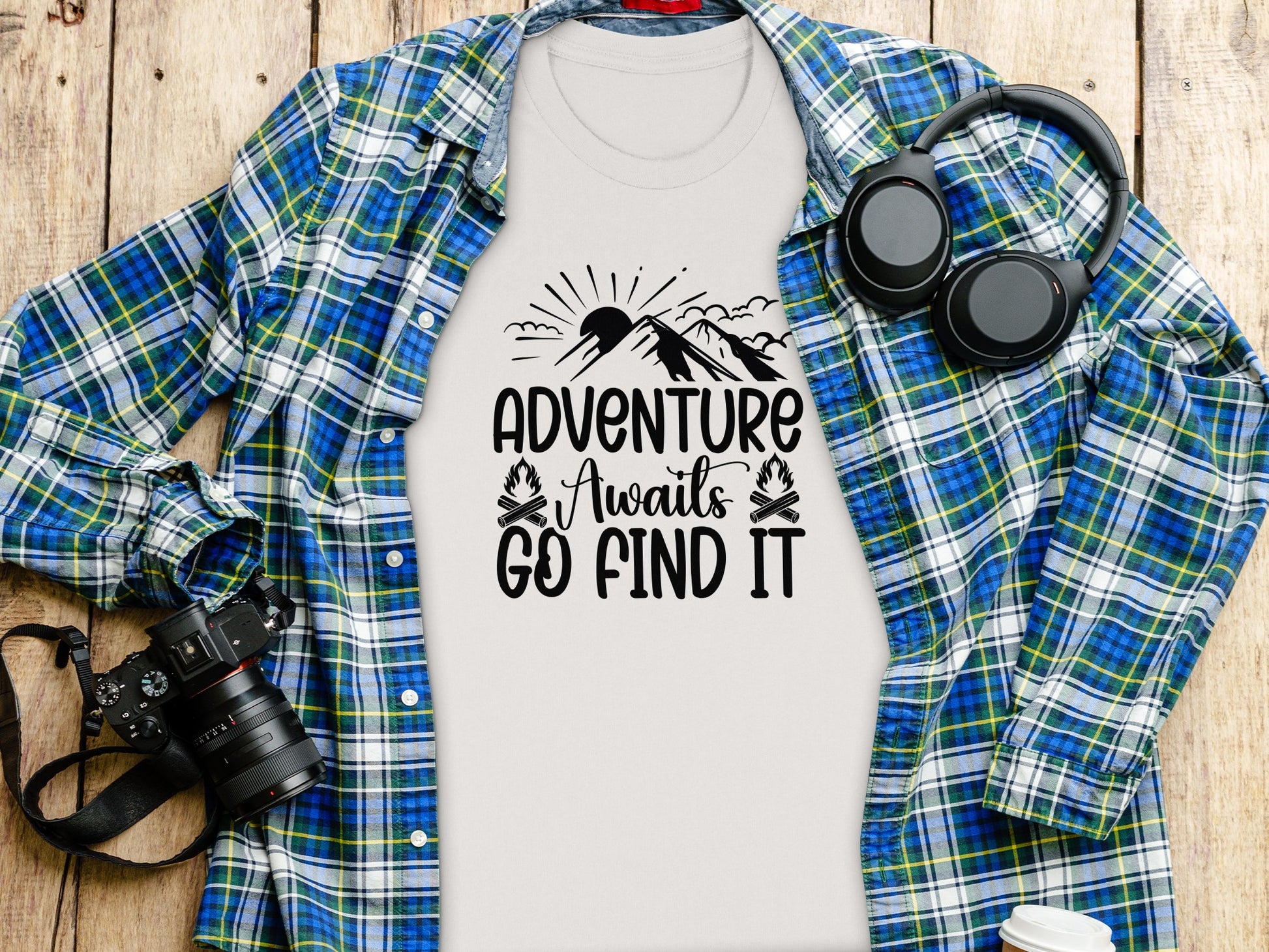 Adventure Awaits Go Find It Outdoorsy Graphic T-Shirt T-Shirt - Outdoor & Adventure Collection - Mile Marker 16 Gear by Cloud 16 Clothing Co.