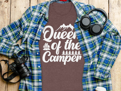 Queen of the Camper Graphic Print Camping Lover T-Shirt T-Shirt - Outdoor & Adventure Collection - Mile Marker 16 Gear by Cloud 16 Clothing Co.