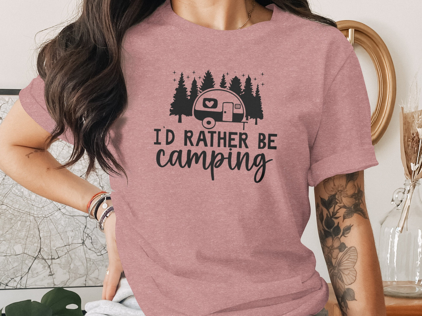 Id Rather Be Camping Nature Adventure Graphic Design T-Shirt T-Shirt - Outdoor & Adventure Collection - Mile Marker 16 Gear by Cloud 16 Clothing Co.