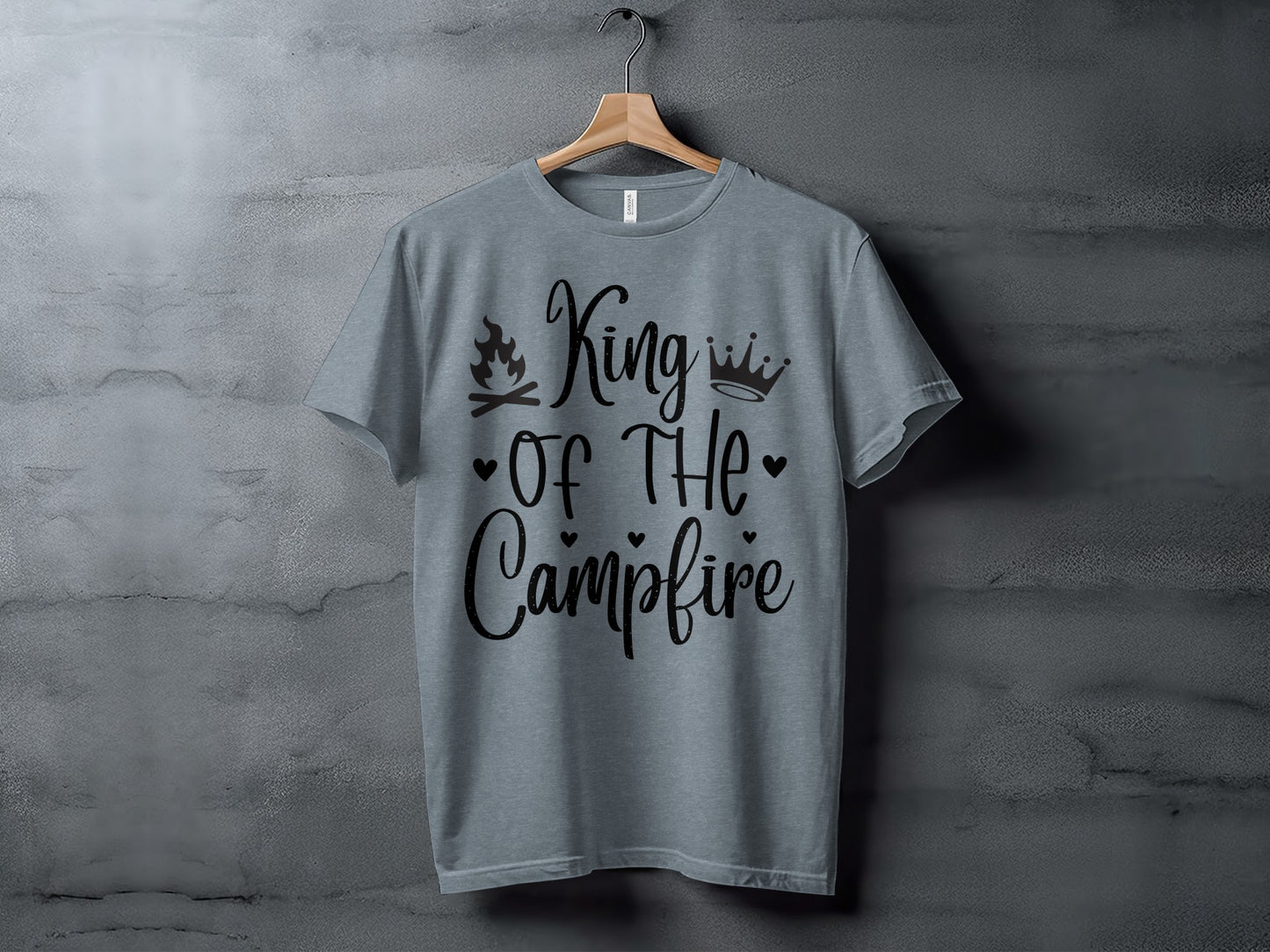 King Of The Campfire With Campfire and Crown T-Shirt T-Shirt - Outdoor & Adventure Collection - Mile Marker 16 Gear by Cloud 16 Clothing Co.