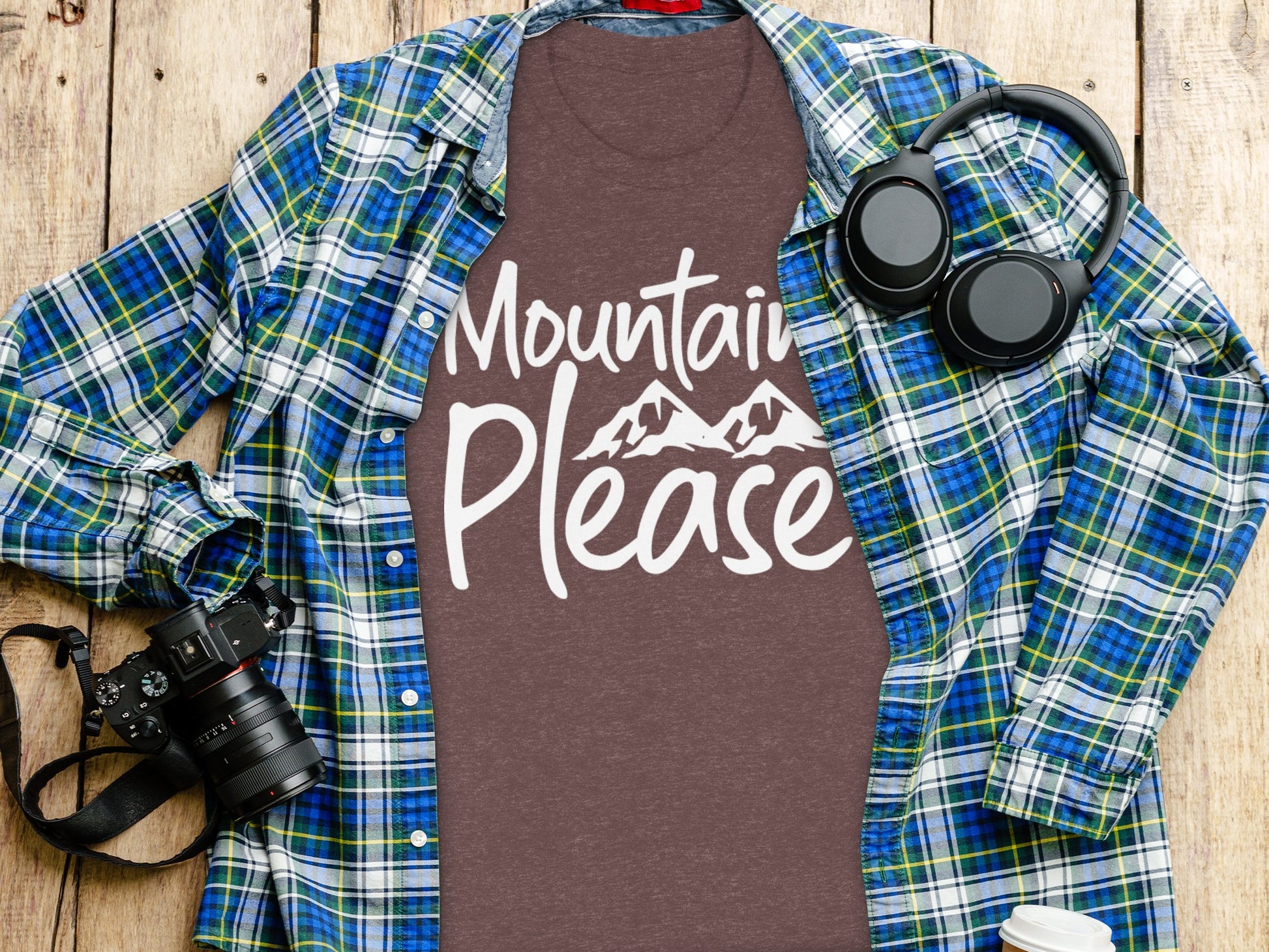 Mountains Please Design Stylish Nature Lover T-Shirt T-Shirt - Outdoor & Adventure Collection - Mile Marker 16 Gear by Cloud 16 Clothing Co.