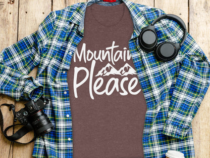 Mountains Please Design Stylish Nature Lover T-Shirt T-Shirt - Outdoor & Adventure Collection - Mile Marker 16 Gear by Cloud 16 Clothing Co.