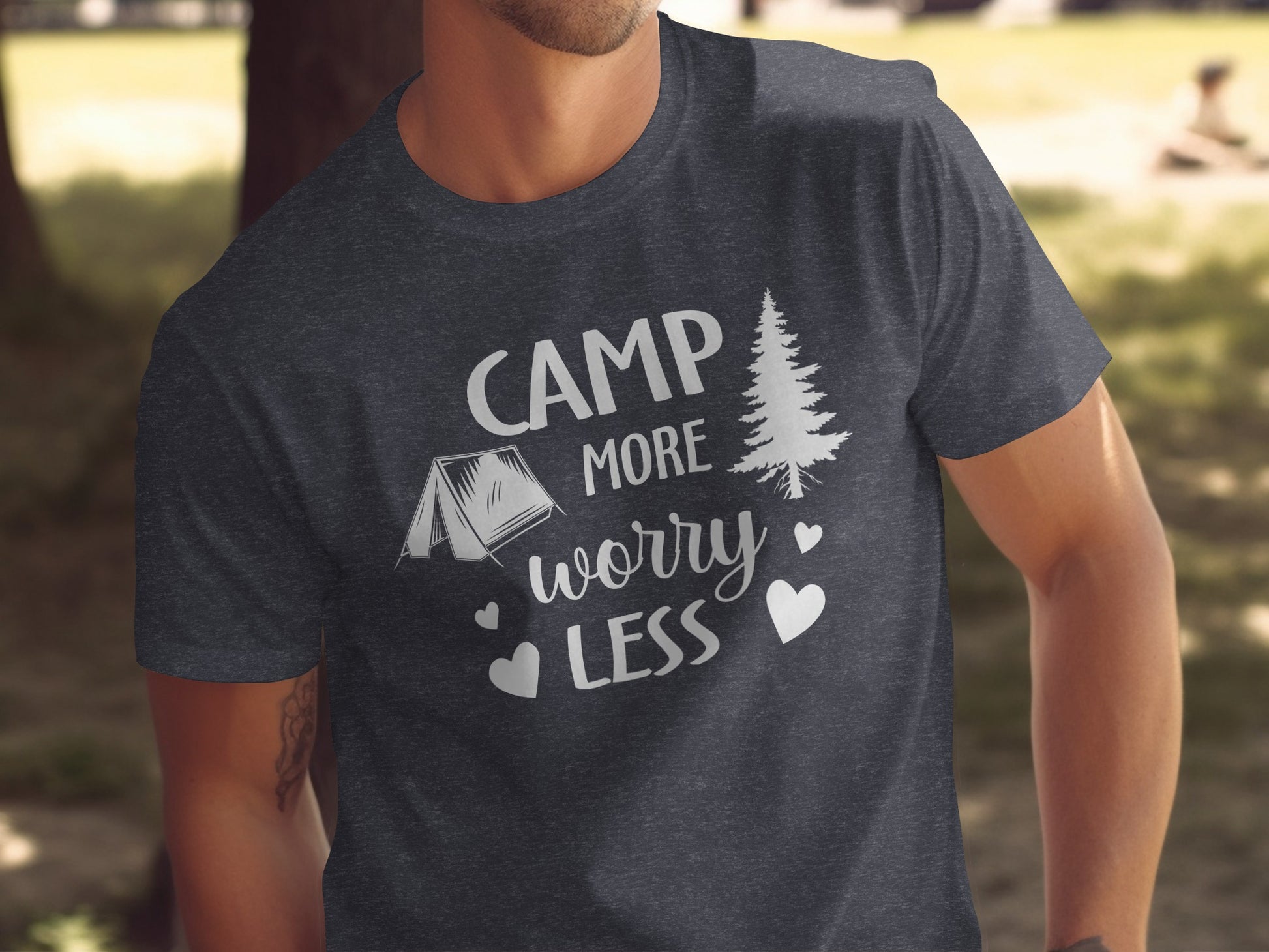 Camp More Worry Less Camping Adventure Graphic T-Shirt T-Shirt - Outdoor & Adventure Collection - Mile Marker 16 Gear by Cloud 16 Clothing Co.