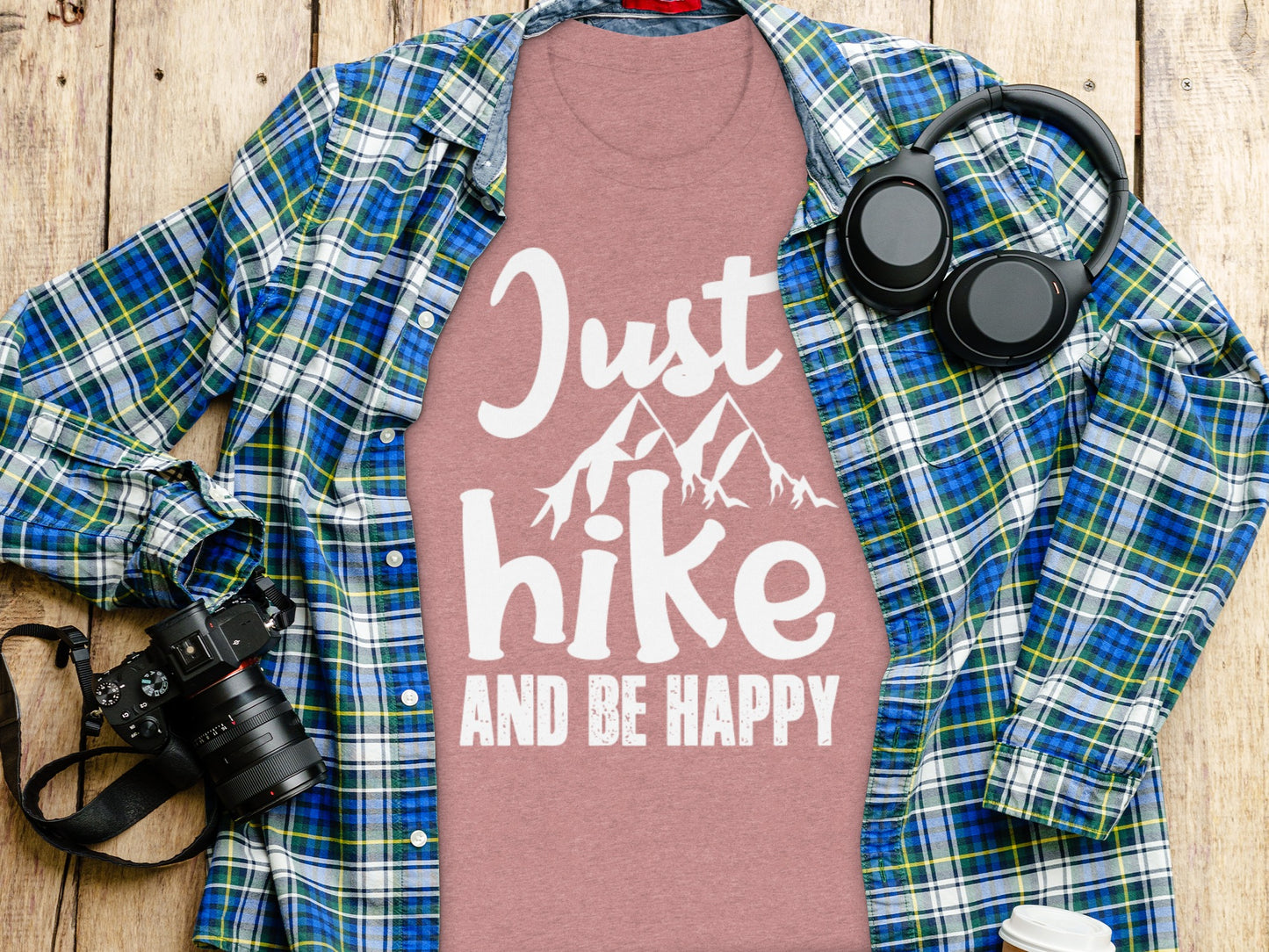 Just Hike Mountains And Be Happy Mountain Lover T-Shirt T-Shirt - Outdoor & Adventure Collection - Mile Marker 16 Gear by Cloud 16 Clothing Co.