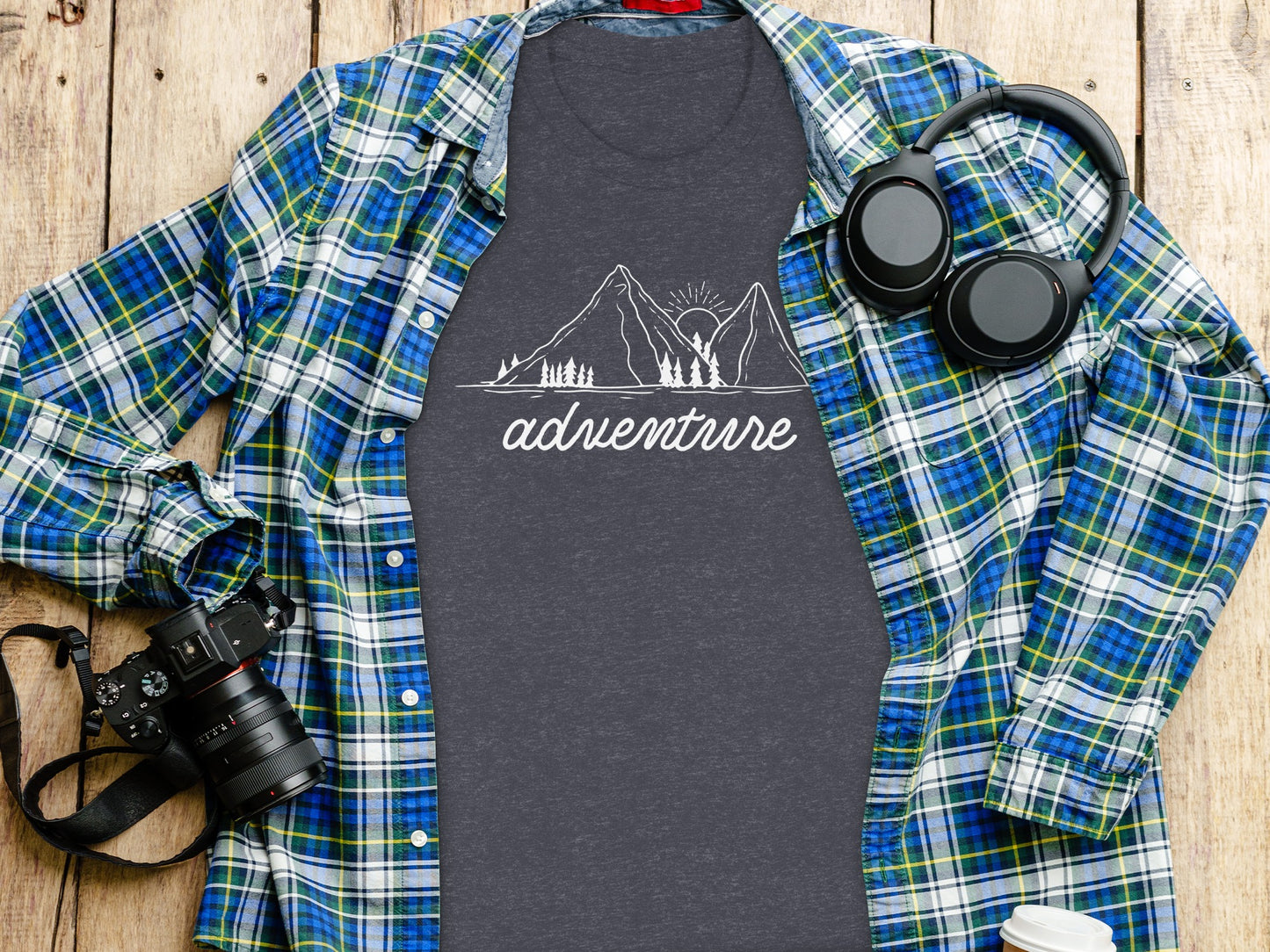 Adventure Awaits Mountains Graphic Tee Nature Lovers T-Shirt T-Shirt - Outdoor & Adventure Collection - Mile Marker 16 Gear by Cloud 16 Clothing Co.