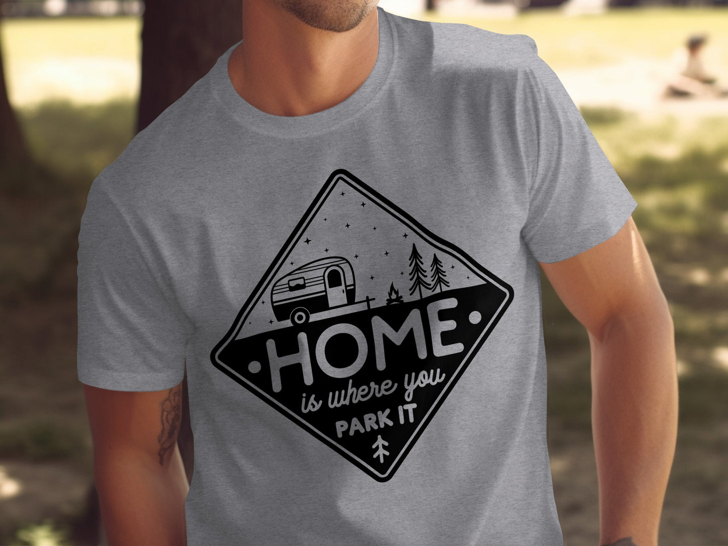 Home Is Where You Park It Camping RV Adventure T-Shirt T-Shirt - Outdoor & Adventure Collection - Mile Marker 16 Gear by Cloud 16 Clothing Co.