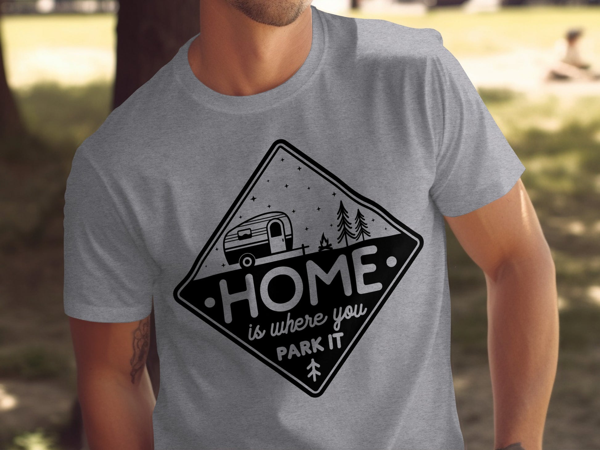 Home Is Where You Park It Camping RV Adventure T-Shirt T-Shirt - Outdoor & Adventure Collection - Mile Marker 16 Gear by Cloud 16 Clothing Co.