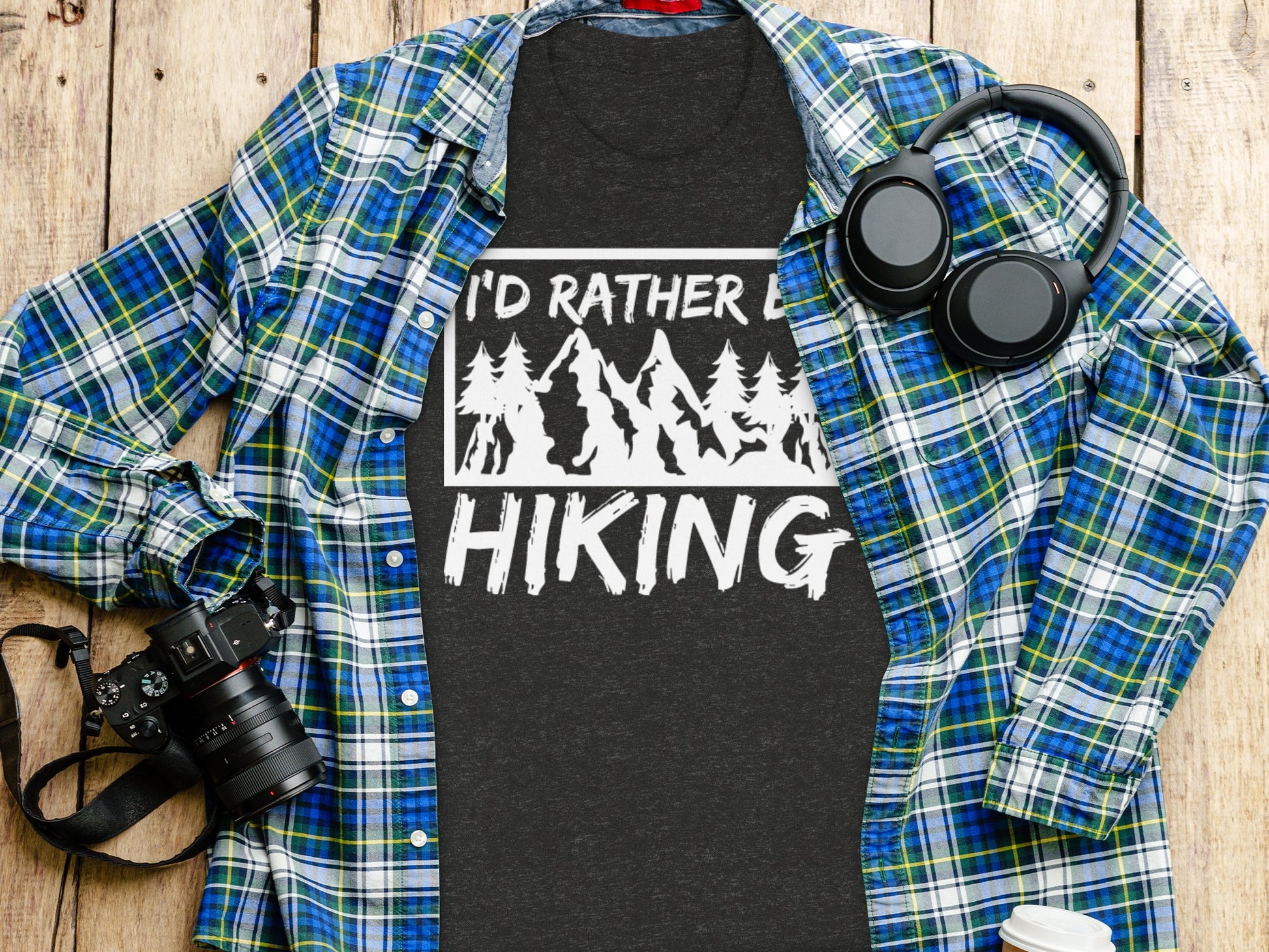 I would rather be Hiking outdoors Mountain T-Shirt T-Shirt - Outdoor & Adventure Collection - Mile Marker 16 Gear by Cloud 16 Clothing Co.