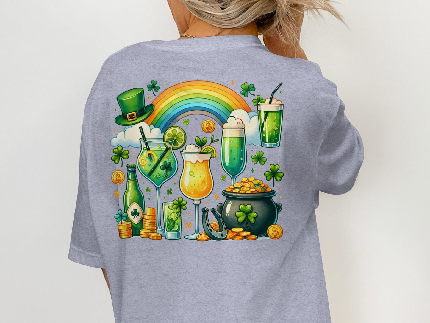 Scrappy Malone's Bar, Shamrock Pub Sign, Irish Bar, St Patricks Day Decor, Green Circle, Irish Pub Signage T-Shirt - Scrappy Malone's Bar 100-Proof Humor - Cloud 16 Clothing Co.