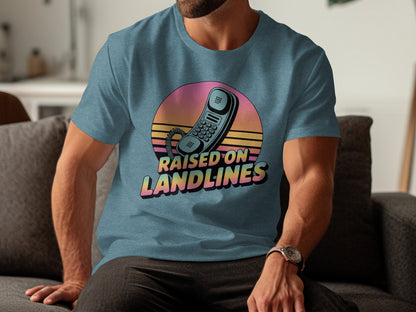 Raised On Landlines Retro Graphic T-Shirt