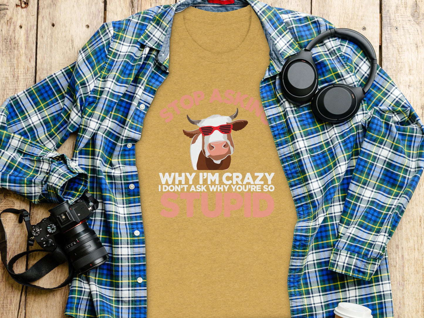 Stop Asking Why I'm Crazy Funny Graphic T-Shirt