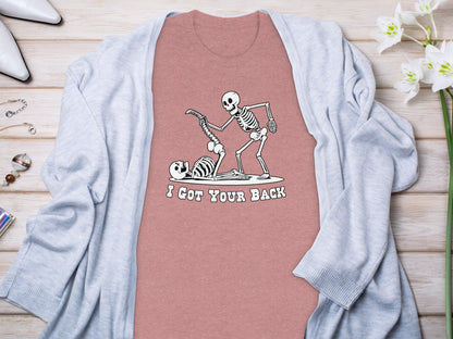 Funny Skeletons I Got Your Back Graphic Tee Shirt