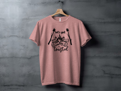 Lets Get Toasted Bonfire Fire Marshmallows T-Shirt T-Shirt - Outdoor & Adventure Collection - Mile Marker 16 Gear by Cloud 16 Clothing Co.